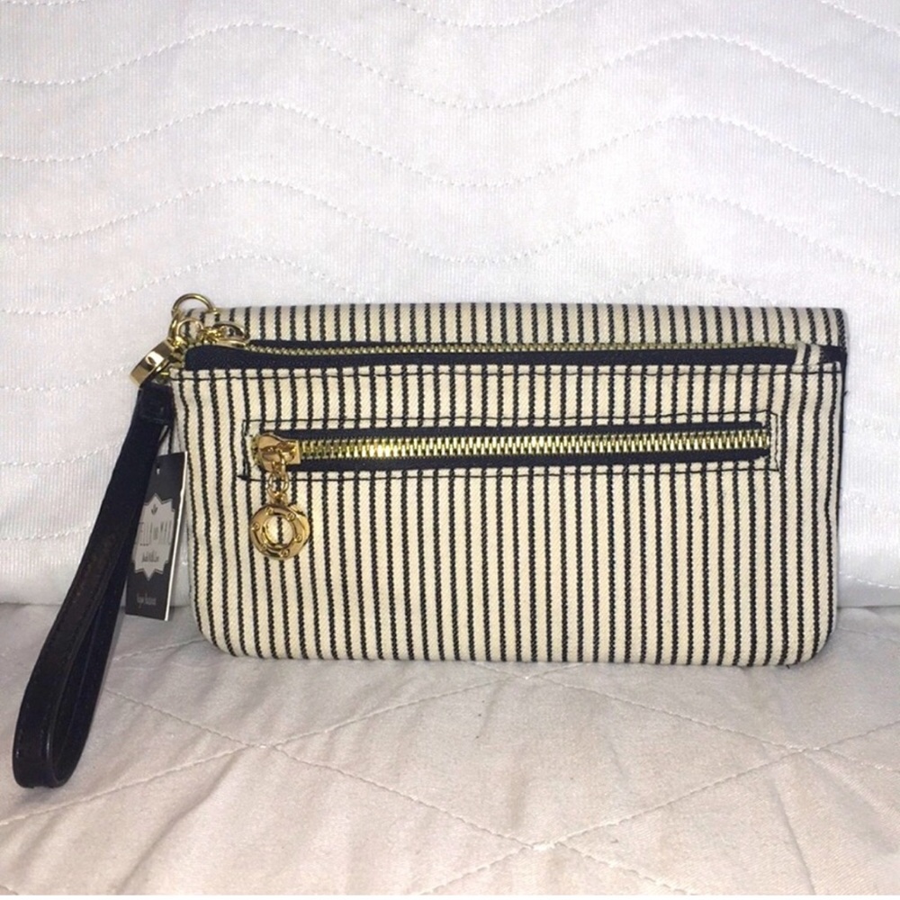 Stella & Max Black & White Striped Wallet Brand New